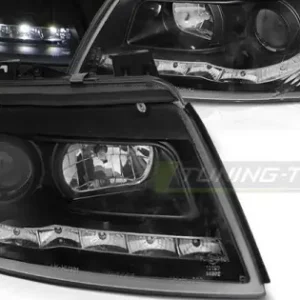 Cumpără acum Faruri cu DRL pe fundal negru compatibil cu AUDI A4 B6 CABRIO 02-06