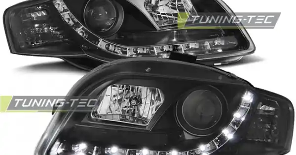 Ofertă exclusivă Faruri cu DRL pe fundal negru compatibil cu AUDI A4 B7 11.04-03.08