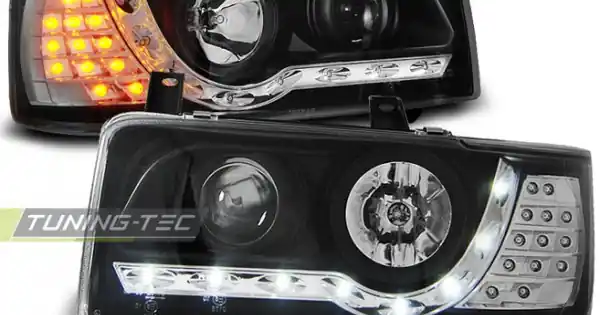 Faruri cu DRL pe fundal negru compatibil cu VW T4 90-03.03 TRANsportER Discount