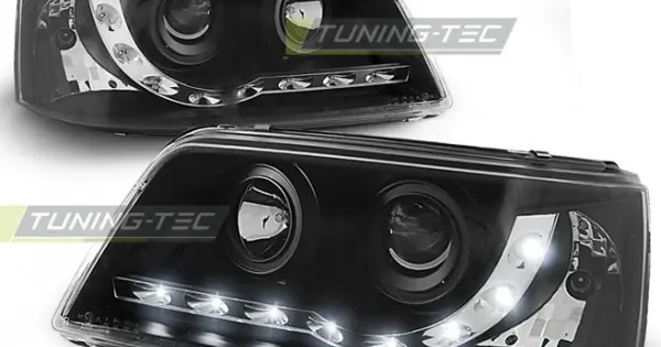 Nu rata Faruri cu DRL pe fundal negru compatibil cu VW T5 04.03-08.09