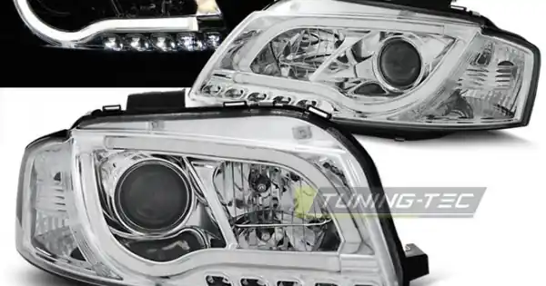 Doar azi Faruri cu lumina tub crom compatibil cu AUDI A3 8P 05.03-03.08