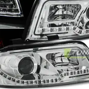 Faruri cu lumina tub crom compatibil cu AUDI A4 10.00-10.04 Retur gratuit