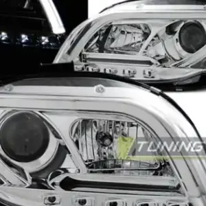 Chilipir Faruri cu lumina tub crom compatibil cu AUDI A4 B7 11.04-03.08