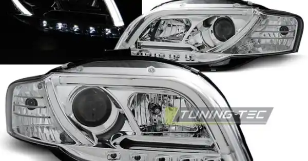 Chilipir Faruri cu lumina tub crom compatibil cu AUDI A4 B7 11.04-03.08