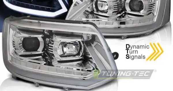 Preț promoțional Faruri cu lumina tub crom SEQ compatibil cu VW T5 2010-2015