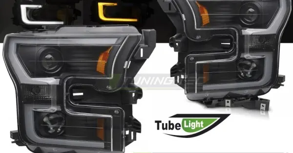 Faruri cu lumina tub DOUBLE negru compatibil cu FORD F150 MK13 14-17 Vezi acum