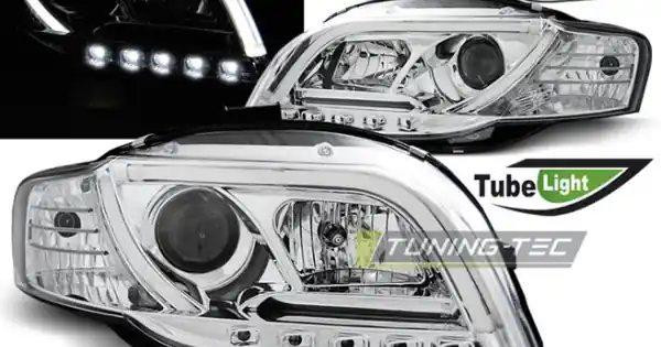 Faruri cu lumina tub DRL crom compatibil cu AUDI A4 B7 11.04-03.08 Comandă acum
