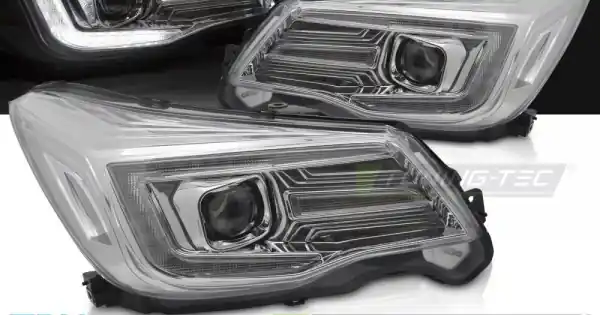 Faruri cu lumina tub DRL crom compatibil cu SUBARU FORESTER IV 13-18 Noutate