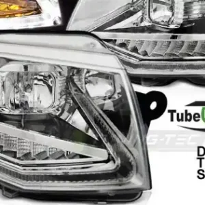 Faruri cu lumina tub DRL crom SEQ compatibil cu VW T6 15-19 Livrare gratuită