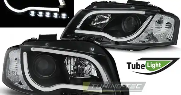 Faruri cu lumina tub DRL negru compatibil cu AUDI A3 8P 05.03-03.08 Cumpără acum
