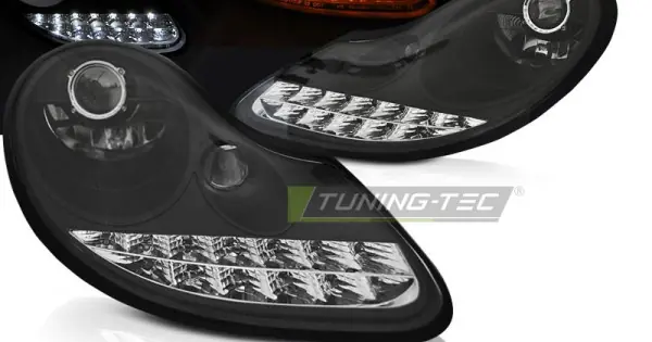 Faruri cu DRL pe fundal negru compatibil cu PORSCHE BOXSTER 96-04 /911 996 Ofertă specială