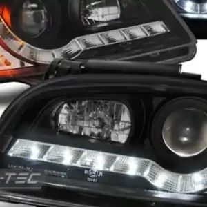 Comandă acum Faruri cu DRL pe fundal negru compatibil cu SEAT IBIZA/CORDOBA 09.99-03.02