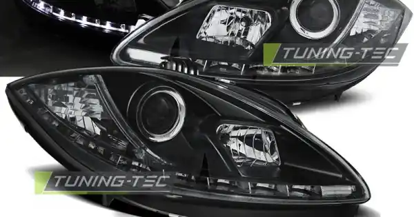Cumpără acum Faruri cu DRL pe fundal negru compatibil cu SEAT LEON ALTEA 09-12