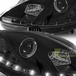 Faruri cu DRL pe fundal negru compatibil cu SEAT LEON ALTEA TOLedO 06.05-09 Promoție
