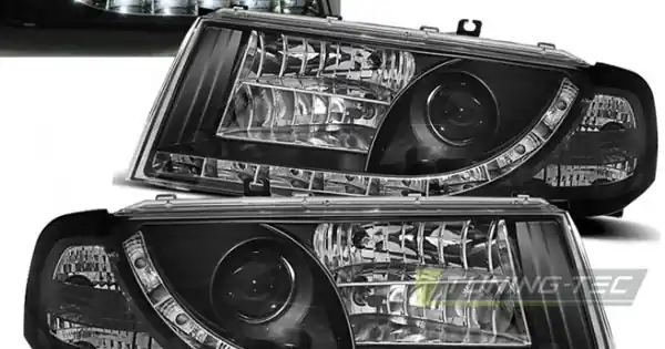 Popular Faruri cu DRL pe fundal negru compatibil cu SKODA OCTAVIA I 08.00-10