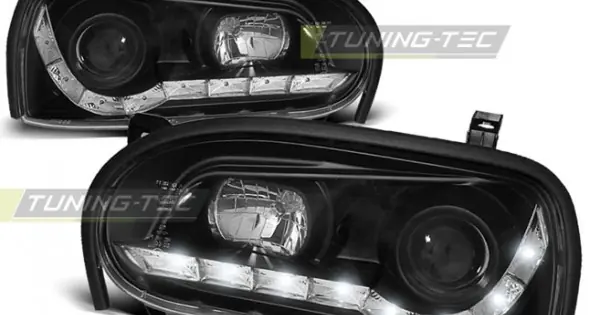 Faruri cu DRL pe fundal negru compatibil cu VW GOLF 3 09.91-08.97 Lichidare de stoc