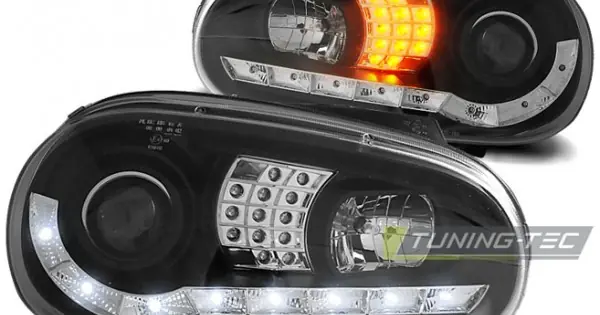 Faruri cu DRL pe fundal negru compatibil cu VW GOLF 4 09.97-09.03 Reduceri