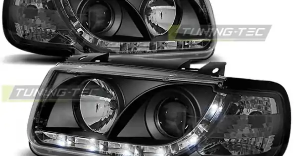 Reducere de preț Faruri cu DRL pe fundal negru compatibil cu VW POLO 6N 10.94-09.99 HATCHBACK