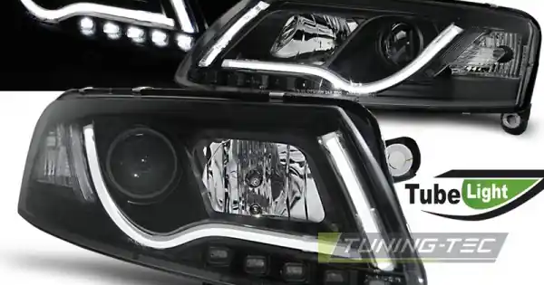 Mai ieftin Faruri cu lumina tub DRL negru compatibil cu AUDI A6 C6 04.04-08