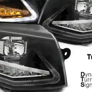 Discount Faruri cu lumina tub DRL negru SEQ compatibil cu VW T6 15-19