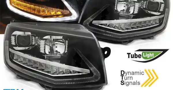 Discount Faruri cu lumina tub DRL negru SEQ compatibil cu VW T6 15-19