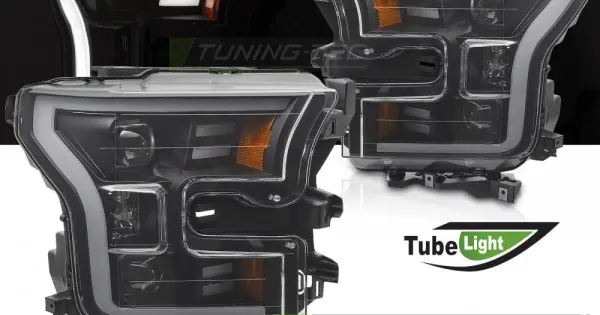 Faruri cu lumina tub negru compatibil cu FORD F150 MK13 14-17 Livrare rapidă