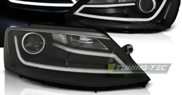Livrare expres Faruri cu lumina tub negru compatibil cu VW JETTA VI 1.11-18