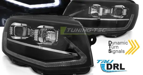 Faruri cu lumina tub negru DRL SEQ compatibil cu VW T6 15-19 Bestseller