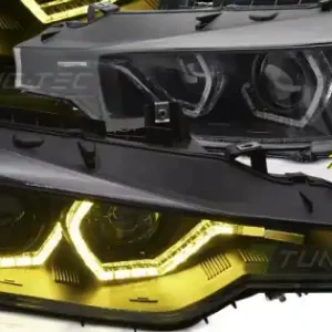 Faruri cu Proiector și Lumini de Zi (DRL) – Versiunea Galbenă Negru compatibil cu BMW F30/F31 11-15 Reduceri