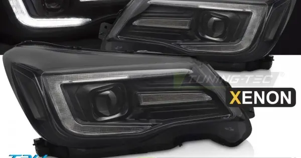 Calitate înaltă Faruri cu Xenon cu lumina tub DRL negru compatibil cu SUBARU FORESTER IV 13-18