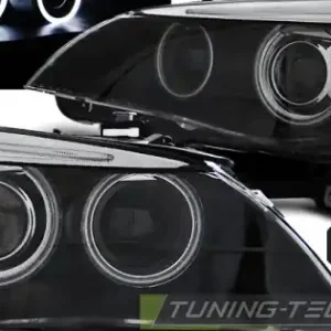 Reducere extra Faruri cu Xenon D2S cu Angel Eyes CCFL pe fundal negru compatibil cu BMW E60/E61 03-04