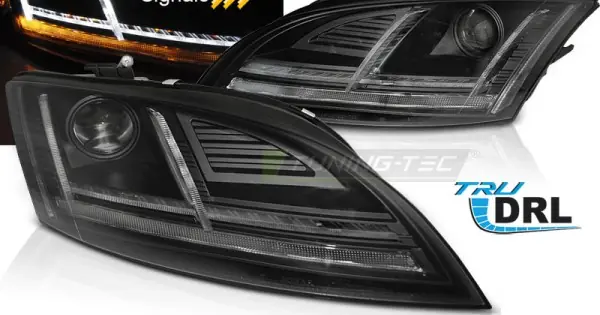 Lichidare de stoc Faruri cu Xenon Led DRL negru SEQ compatibil cu AUDI TT 10-14 8J with AFS