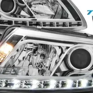 Faruri cu Xenon True Drl cu fundal cromat compatibil cu AUDI A6 C6 04.04-08 Retur gratuit