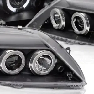 Faruri DACIA LOGAN 04-08 cu Angel Eyes pe fundal negru Cumpărături sigure