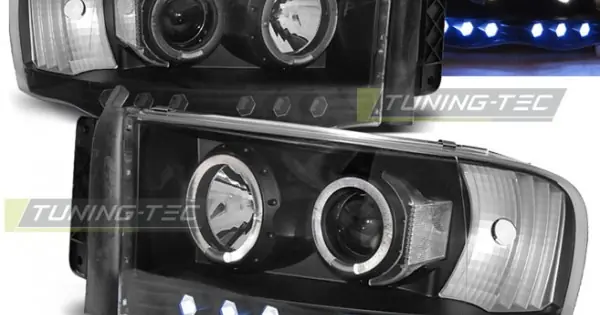 Faruri DODGE RAM 02-06 Angel Eyes negru Preferatul clienților