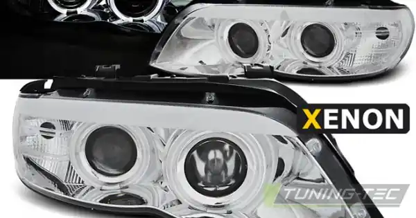 Mai ieftin Faruri cu Xenon Angel Eyes crom compatibil cu BMW X5 E53 11.03-06