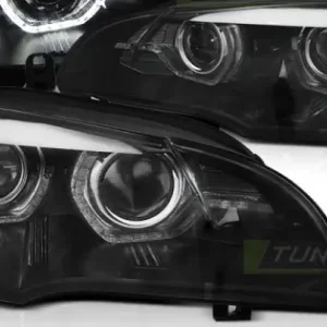 Faruri cu Xenon Angel Eyes Led DRL negru compatibil cu BMW X5 E70 07-10 Reducere specială