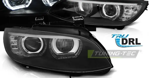 Faruri cu Xenon Angel Eyes Led negru AFS compatibil cu BMW E92/E93 06-10 Retur gratuit