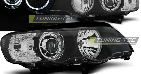 Faruri cu Xenon Angel Eyes Led negru compatibil cu BMW X5 E53 09.99-10.03 Reduceri