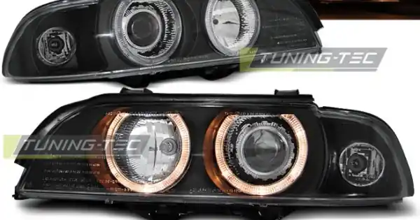 Livrare expres Faruri cu Xenon Angel Eyes negru compatibil cu BMW E39 09.95-06.03