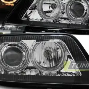 Faruri cu Xenon cu Angel Eyes pe fundal negru compatibil cu AUDI A6 06.01-05.04 Discount