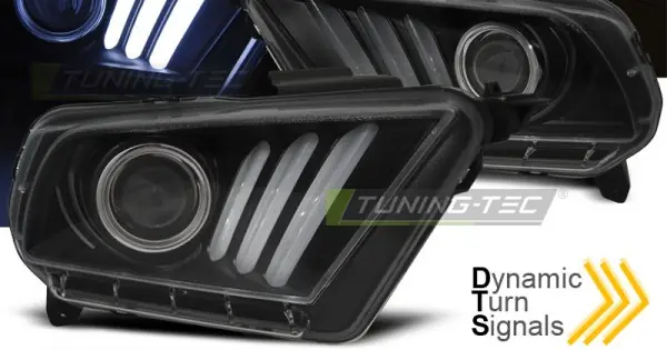 Faruri FORD MUSTANG V 10-13 cu lumina tub negru Reducere specială