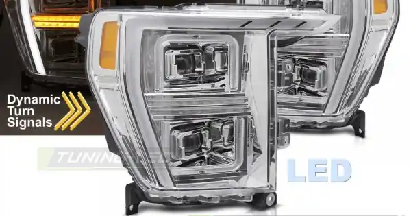Retur gratuit Faruri Led cu lumina tub crom compatibil cu FORD F150 MK14 20-23