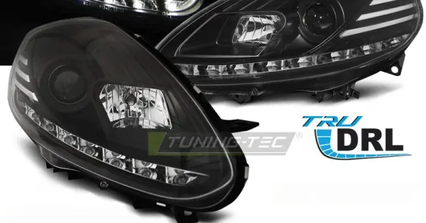 Faruri FIAT PUNTO EVO 10.09-12 negru DRL Led Doar azi