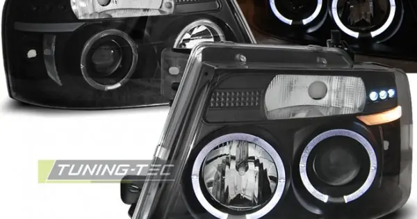Faruri FORD F150 MK 11 04-08 Angel Eyes negru Plată securizată