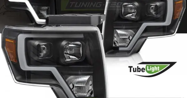 Faruri FORD F150 MK12 08-14 cu lumina tub negru Preferatul clienților