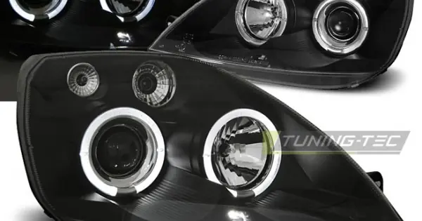 Faruri FORD FIESTA MK6 05.02-08.05 Angel Eyes negru Chilipir