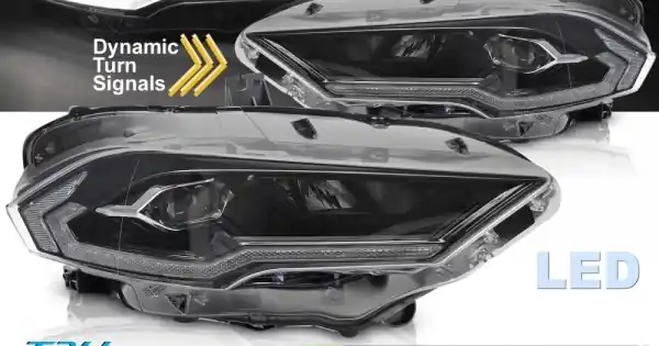 Livrare expres Faruri Led negru compatibil cu FORD MUSTANG 18-21