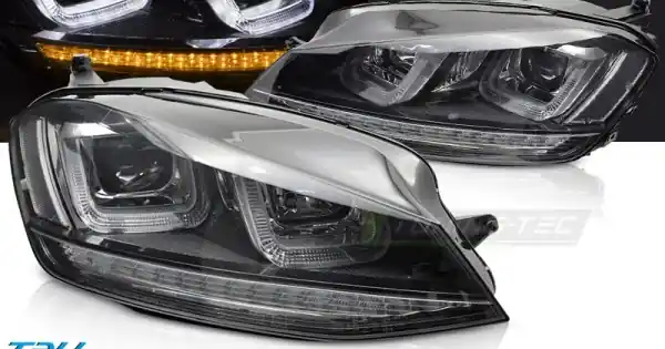 Faruri SEQ negru WITH negru LINE compatibil cu VW GOLF 7 13-17 Reducere de preț