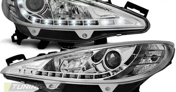 Faruri PEUGEOT 207 05.06-06.12 DAYLIGHT crom W/MOTOR Cel mai bun preț